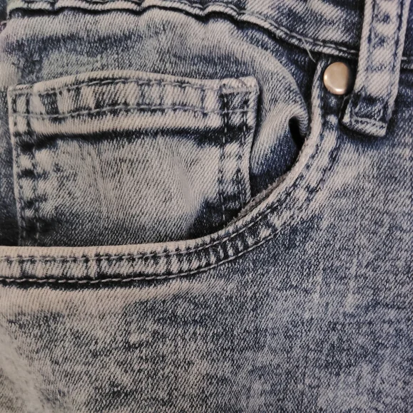 Hustle Skinny Super Stretch Distressed Denim Jeans Sz 34 - Picture 6 of 9